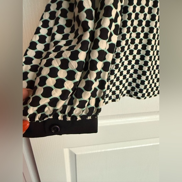 Kate Spade Black and White Geometric Patterned Blouse - Picture 5 of 5